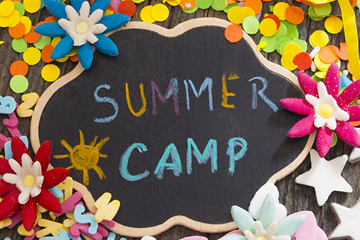 crafty and colorful sign saying Summer Camp