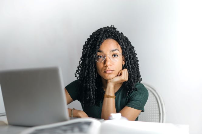 young woman looking troubled