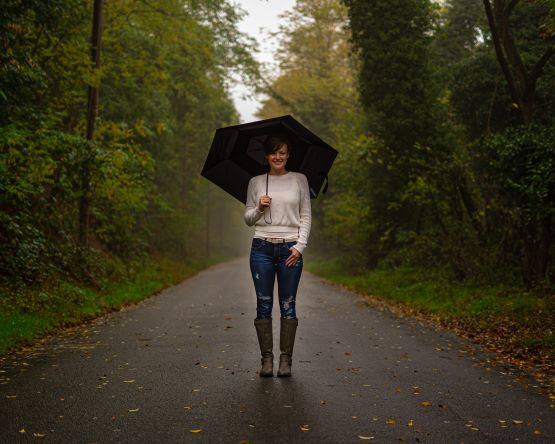 person with umbrella