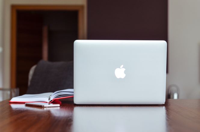 apple logo on desktop computer